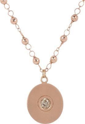 Devon Page McCleary Diamond & Rose Gold Disc Pendant on Rosary-Inspired Chain