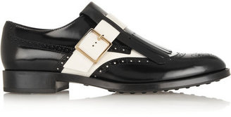Tod's Two-tone glossed-leather loafers
