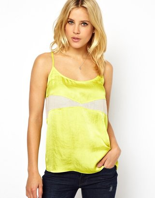 ASOS Cami with Color Block Mesh Panels