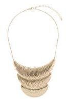 Dorothy Perkins Womens Textured Crescent Necklace- Gold