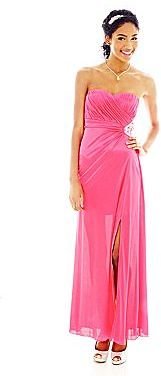 My Michelle Strapless Long Dress with Side Trim