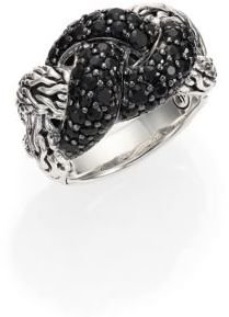John Hardy Classic Chain Black Sapphire & Sterling Silver Braided Ring