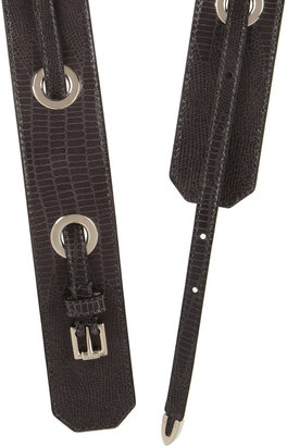 Jimmy Choo Bella snake-embossed leather belt