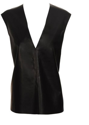 The Row Leather Tunic Top