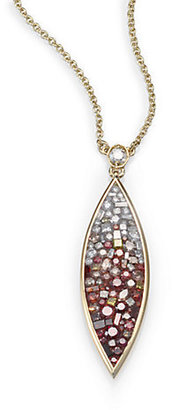 Marquis Plevé Raspberry Diamond & 18K Yellow Gold Ombré Pendant Necklace