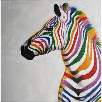 Swann Imports Chuck the Zebra Painted Canvas Wall Art