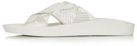 Topshop Womens HOVER Cross Front Pool Sliders - Grey