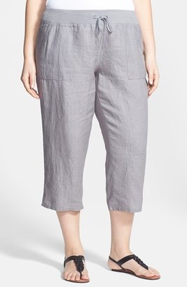 Eileen Fisher Organic Linen Capri Pants (Plus Size)
