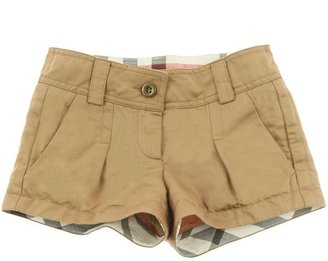 Burberry Junior Girls Brown Linen & Cotton Shorts