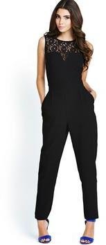 Lipsy Crepe Jumpsuit With Lace Detail