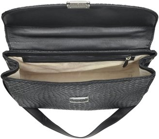 Forzieri Black Woven Leather Briefcase