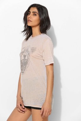 Truly Madly Deeply Tan Leopard Head Burnout Tee