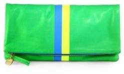 Clare Vivier Striped Fold-Over Clutch