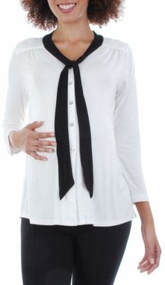 Everly Grey 'Kitty' Tie Neck Maternity Top