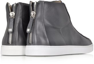 Gianvito Rossi Lapis Gray Leather High-Top Sneaker