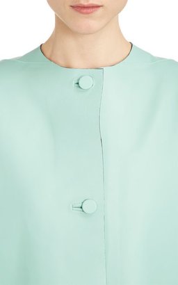 Marni Leather Collarless Jacket-Green