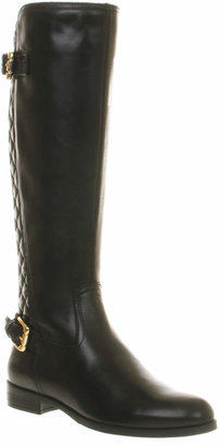 Office Agent Knee boots Black Quilted Leather