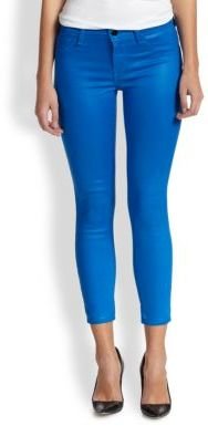 J Brand 635 Coated Cropped Skinny Jeans