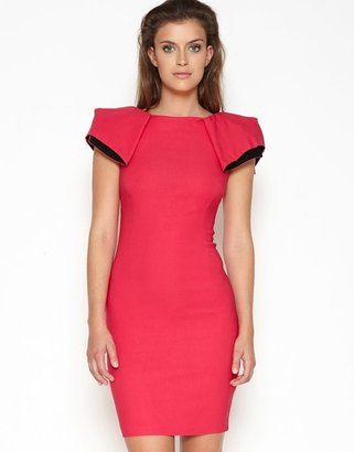 Lipsy Vesper Bodycon Dress With Exaggerated Shoulder