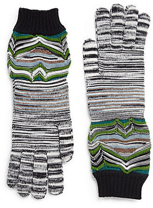 Missoni Chevron & Stripe Knit Gloves