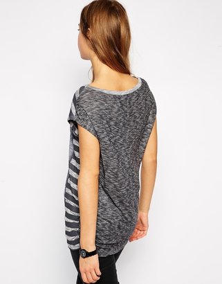 Only Striped Top With Printed Front