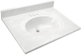 Hardware House 25" White On Cultured Marble Vanity Top