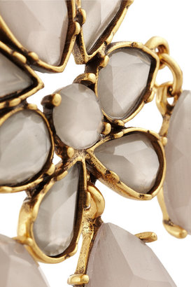 Oscar de la Renta Gold-tone resin chandelier earrings