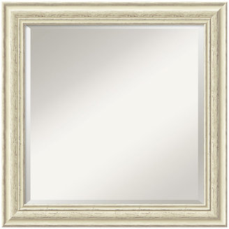 Amanti Art Country Distressed Whitewash Wood Square Wall Mirror