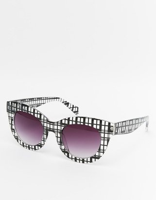 ASOS Cat Eye Sunglasses In Gingham Print