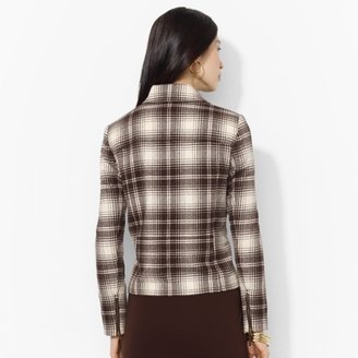 Ralph Lauren Wool Full-Zip Plaid Jacket
