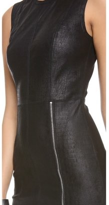 Yigal Azrouel Embossed Stretch Leather Dress