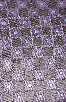 Canali Geometric Woven Silk Tie