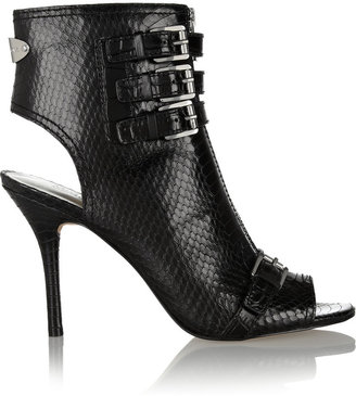 MICHAEL Michael Kors Roswell buckled snake-effect leather boots