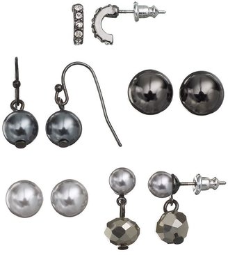 Croft & barrow ® bead stud, hoop & drop earring set