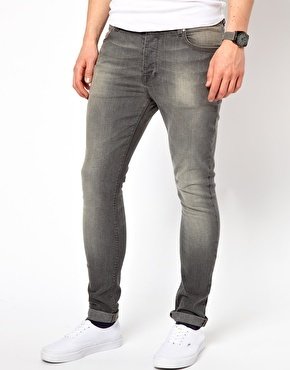 ASOS Super Skinny Jeans In Gray - Gray
