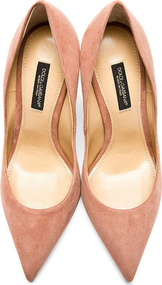 Dolce & Gabbana Rose Suede Pointed Pumps