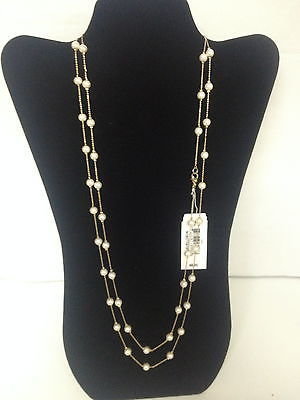 Nordstrom Gold Tone Pearl 54 inch New With Tags NWT *$48.00 N18077N1PL