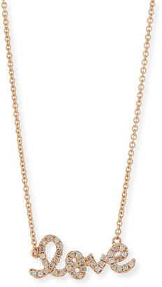 Sydney Evan Rose Gold Diamond Love Necklace, Small