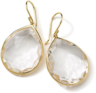 Ippolita 18k Rock Candy Large Teardrop Earrings, Clear Quartz