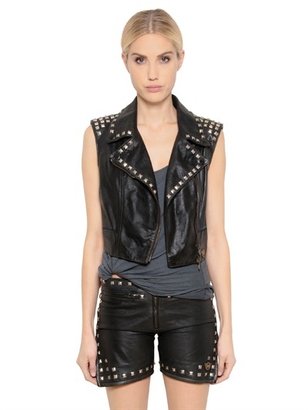 Studded Perforated Leather Vest