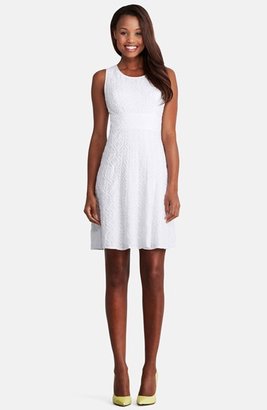 Donna Morgan Textured Cotton Fit & Flare Dress