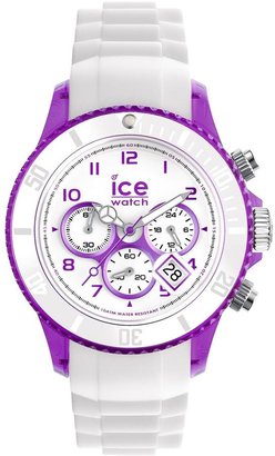 Ice Watch Ice-Watch Ice Chrono Party Purple/White Dial and White Silicone Strap Ladies Watch