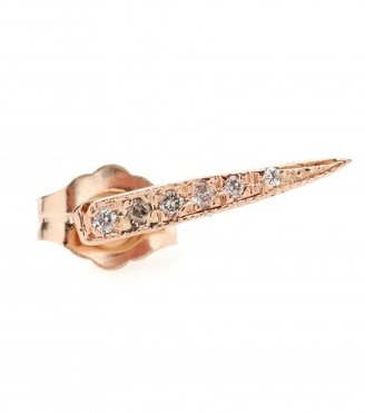 Jacquie Aiche 14kt Rose Gold Ice Pick Stud Earring With White Diamonds