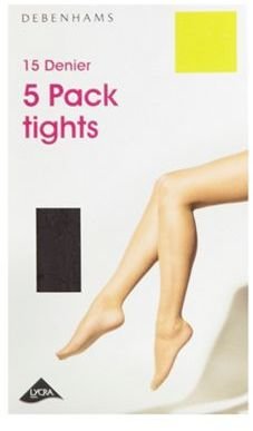 Debenhams Pack of five pack of near black sheer 15D tights