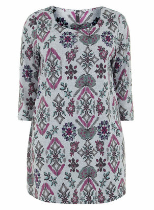 Evans Grey Soft Touch Mosaic Tunic