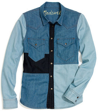 Madewell Western Jean Shirt in Patchwork