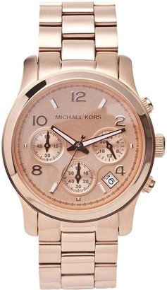 Michael Kors Rose gold tone stainless steel chronograph watch