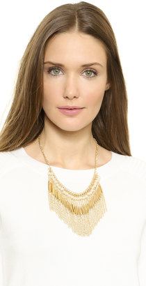 Jules Smith Designs Imitation Pearl & Chain Fringe Necklace