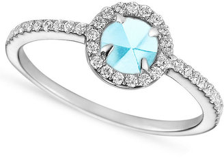 Crislu Ring, MicroLuxe Platinum over Sterling Silver Aquamarine and Clear Cubic Zirconia (5/8 ct. t.w.)