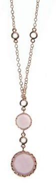 Finesse Pale pink round stone drop pendant necklace